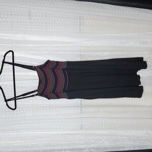 Torrid Super Soft Black & Rainbow Stripe Strapless Skater Dress Torrid Sz1
